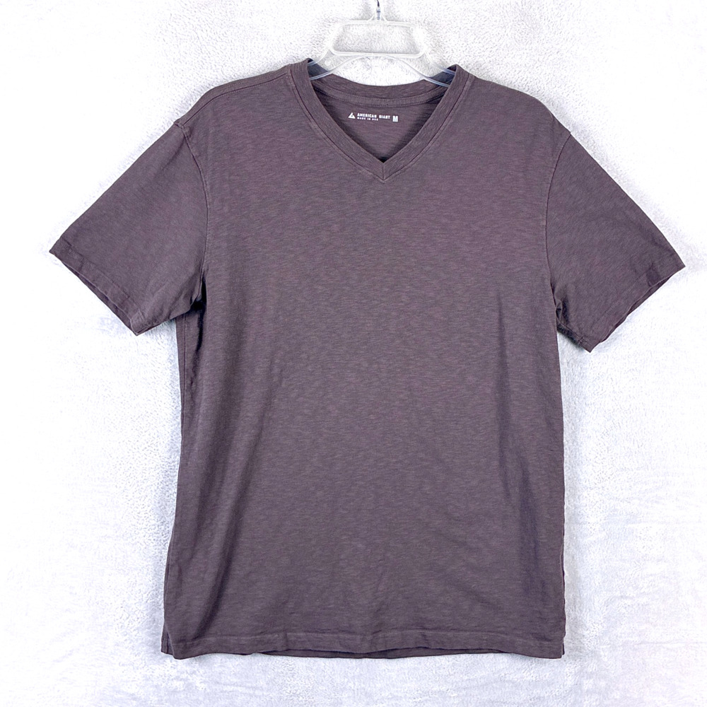 American Giant TShirt Mens M Mauve V Neck Preppy Classic Blank Made in USA